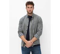 Businesshemd BRAX "Style DANIEL", Herren, Gr. XL, Normalgrößen, grün (olivgrün), Web, 100% Baumwolle, Hemden, Flanell: Herrenhemd aus reiner Baumwolle (77096723-XL) olivgrün
