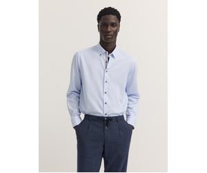 Businesshemd BUGATTI "Easy-Care", Herren, Gr. XXL, Normalgrößen, blau (320, hellblau), Satin, 100% Baumwolle, gestreift, normal, Hemden, gestreift mit Satin-Optik (58759265-XXL) 320, hellblau