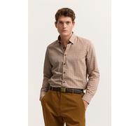 Businesshemd BUGATTI "Modern Fit", Herren, Gr. 3XL, Normalgrößen, 70, braun, Canvas, 100% Baumwolle, bedruckt, normal, Hemden, mit Under-Button-Down Kragen (84308567-XXXL) 70, braun