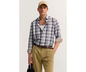 Businesshemd BUGATTI "Modern Fit", Herren, Gr. 4XL, Normalgrößen, 70, braun, Canvas, 100% Baumwolle, kariert, normal, Hemden, mit Easy-Care Funktion (55105614-4XL) 70, braun