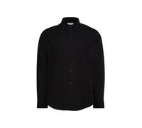 Businesshemd CALVIN KLEIN "LS SOLID STRETCH CLASSIC SHIRT", Herren, Gr. L, N-Gr, schwarz, Web, Obermaterial: 96% Baumwolle, 4% Elasthan, unifarben, regular fit hüftbedeckend, Rundhals, 1-Knopf-Mansche
