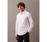 Businesshemd CALVIN KLEIN "LS SOLID STRETCH CLASSIC SHIRT", Herren, Gr. XL, N-Gr, weiß (brilliant weiß), Web, Obermaterial: 96% Baumwolle, 4% Elasthan, unifarben, regular fit hüftbedeckend, Rundhals,