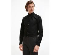 Businesshemd CALVIN KLEIN "POPLIN STRETCH SLIM SHIRT", Herren, Gr. 45, N-Gr, schwarz, Popeline, Obermaterial: 96% Baumwolle, 4% Elasthan, unifarben, elegant, slim fit, Langarm Ärmel mit Ärmelschlitz 2