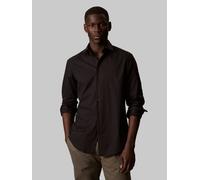 Businesshemd CALVIN KLEIN "REG ESNTL POPLIN STR SLD", Herren, Gr. 40, N-Gr, schwarz, Web, Obermaterial: 97% Baumwolle, 3% Elasthan, unifarben, regular fit normal, Rundhals, eingesetzt 1-Knopf-Manschet