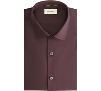 Businesshemd CALVIN KLEIN "SLIM ESSENTIALS POPLIN STR SLD", Herren, Gr. 40, N-Gr, rot (bordeaux), Web, Obermaterial: 97% Baumwolle, 3% Elasthan, unifarben, slim fit normal, Rundhals, 1-Knopf-Manschett