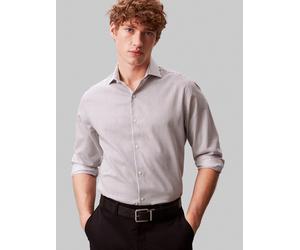 Businesshemd CALVIN KLEIN "SLIM SFT WSHD STR STP", Herren, Gr. 41, N-Gr, navy, Web, Obermaterial: 80% Baumwolle, 18% Lyocell, 2% Elasthan, gemustert, gestreift, slim fit normal, Rundhals, eingesetzt M