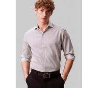 Businesshemd CALVIN KLEIN "SLIM SFT WSHD STR STP", Herren, Gr. 43, N-Gr, navy, Web, Obermaterial: 80% Baumwolle, 18% Lyocell, 2% Elasthan, gemustert, gestreift, slim fit normal, Rundhals, eingesetzt M