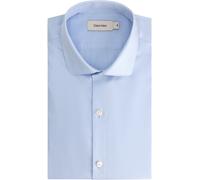 Businesshemd CALVIN KLEIN "SLIM SFT WSHD STR STP", Herren, Gr. 46, N-Gr, light blau, Web, Obermaterial: 80% Baumwolle, 18% Lyocell, 2% Elasthan, gemustert, gestreift, slim fit normal, Rundhals, einges