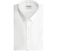 Businesshemd CALVIN KLEIN "XSLIM ESNTL POPLIN NOS STR SLD", Herren, Gr. 42, N-Gr, weiß, Web, Obermaterial: 97% Baumwolle, 3% Elasthan, unifarben, slim fit normal, Rundhals, eingesetzt Manschette, Hemd