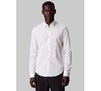 Businesshemd CALVIN KLEIN "XSLIM ESNTL POPLIN NOS STR SLD", Herren, Gr. 46, N-Gr, weiß, Web, Obermaterial: 97% Baumwolle, 3% Elasthan, unifarben, slim fit normal, Rundhals, eingesetzt Manschette, Hemd