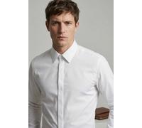 Businesshemd CALVIN KLEIN "XSLIM OCCASION STR SLD", Herren, Gr. 41, N-Gr, weiß, Web, Obermaterial: 97% Baumwolle, 3% Elasthan, unifarben, slim fit normal, Rundhals, 1-Knopf-Manschette, Hemden, normale