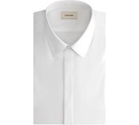 Businesshemd CALVIN KLEIN "XSLIM OCCASION STR SLD", Herren, Gr. 44, N-Gr, weiß, Web, Obermaterial: 97% Baumwolle, 3% Elasthan, unifarben, slim fit normal, Rundhals, 1-Knopf-Manschette, Hemden, normale
