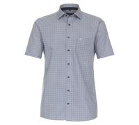 Businesshemd CASAMODA "CASAMODA Businesshemd Kurzarm Print", Herren, Gr. 38, Normalgrößen, blau (dunkelblau), 100% Baumwolle, bedruckt, comfort fit, Hemden (33380458-38) dunkelblau