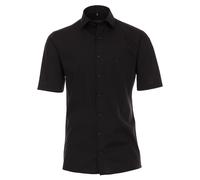 CASAMODA Herren Businesshemd Kurzarm uni Modern Fit, schwarz, 38 Schwarz