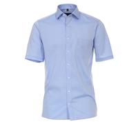 CASAMODA Herren Businesshemd Kurzarm uni Modern Fit, blau, 42 Hellblau