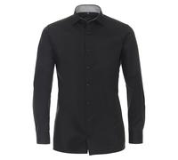 Businesshemd CASAMODA "CASAMODA Businesshemd uni", Herren, Gr. 38, Normalgrößen, schwarz, 100% Baumwolle, unifarben, schmal, Hemden (62723730-38) schwarz