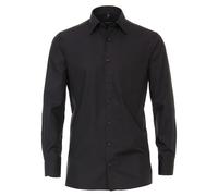 Businesshemd CASAMODA "CASAMODA Businesshemd uni", Herren, Gr. 39, Normalgrößen, schwarz (tiefschwarz), 100% Baumwolle, unifarben, comfort fit, Hemden (75360002-39) tiefschwarz