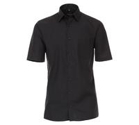 CASAMODA Herren Businesshemd Kurzarm uni Comfort Fit, schwarz, 40 Tiefschwarz