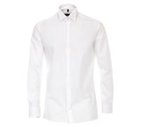 Casa Moda Hemd Festhemd Modern Fit Weiß Uni Langarm Größe 41 Umschlagmanschetten 100% Baumwolle