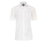 Casa Moda Herren Businesshemd Kurzarm uni Modern Fit, weiß, 41 Weiß