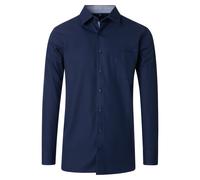 Businesshemd CASAMODA "CASAMODA Businesshemd uni", Herren, Gr. 52, Normalgrößen, blau (mittleres dunkelblau), 100% Baumwolle, unifarben, comfort fit, Hemden (28099617-52) mittleres dunkelblau