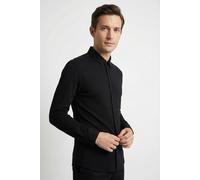 Businesshemd CINQUE "CIRONI", Herren, Gr. XL, N-Gr, schwarz, Web, Obermaterial: 55% Baumwolle, 45% Polyester, unifarben, bequem normal, Rundhals, 1-Knopf-Manschette, Hemden, bügelfreie Piquet Qualität