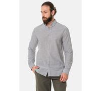 Businesshemd CIPO & BAXX "CH194", Herren, Gr. M, US-Größen, grau (schwarz), 75% Baumwolle, 25% Leinen, gestreift, regular fit, Manschette mit Knöpfen, Hemden, Baumwoll-Leinen Mix (68842053-M) schwarz