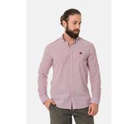 Businesshemd CIPO & BAXX "CH194", Herren, Gr. M, US-Größen, rosa (burgundy), 75% Baumwolle, 25% Leinen, gestreift, regular fit, Manschette mit Knöpfen, Hemden, Baumwoll-Leinen Mix (65266664-M) burgund