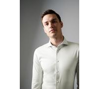 Langarmhemd DESOTO "Jerseyhemd Essential Hai langarm", Herren, Gr. 44, N-Gr, weiß (sanftes weiß), Jersey, Obermaterial: 100% Baumwolle, körpernah, 1-Knopf-Manschette, Hemden, Flexibler Stretch (724190