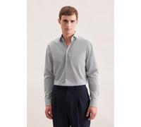 Businesshemd SEIDENSTICKER "Schwarze Rose", Herren, Gr. XXL (45), normale Ärmellängen, blau (dunkelblau), 100% Baumwolle, bedruckt, regular fit, Langarm 2-Knopf-Manschette, Hemden, Regular 1/1 Kentkra