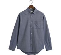 Businesshemd GANT "REG OXFORD SHIRT", Herren, Gr. 4XL, N-Gr, blau (persian blau), Web, Obermaterial: 100% Baumwolle, unifarben, regular fit hüftlang, hoch geschlossener Ausschnitt, Manschette, Hemden,