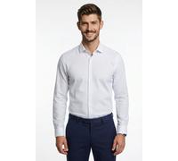 Businesshemd HUGO "Kenno Easy Care", Herren, Gr. 39, N-Gr, weiß (open weiß199), Web, Obermaterial: 90% Polyamid, 10% Elasthan, gepunktet, slim fit normal, Rundhals, 2-Knopf-Manschette mit Schlitz, Hem