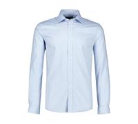 Businesshemd LINDBERGH "Business-Casual-Hemd (Langarm) Modern Fit", Herren, Gr. L, Normalgrößen, blau (lt blau), Obermaterial: 96% Baumwolle, 4% Elasthan, Hemden (79022237-L) lt blau