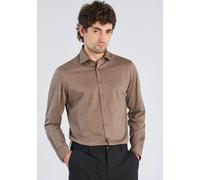 Businesshemd LINDBERGH "Business-Casual-Hemd (Langarm) Relaxed Fit", Herren, Gr. L, Normalgrößen, braun (dk sand mel), Obermaterial: 100% Baumwolle, Hemden (72121366-L) dk sand mel
