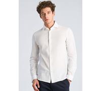 Businesshemd LINDBERGH "Business-Casual-Hemd (Langarm) Relaxed Fit", Herren, Gr. M, Normalgrößen, weiß, Obermaterial: 100% Baumwolle, Hemden (51681345-M) weiß