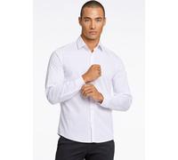 Businesshemd LINDBERGH "Business-Casual-Hemd (Langarm) Slim Fit", Herren, Gr. 3XL, Normalgrößen, weiß, Obermaterial: 76% Baumwolle, 21% Nylon, 3% Elasthan, Hemden (15761733-XXXL) weiß