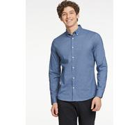 Businesshemd LINDBERGH "Oxford-Hemd (Langarm) Relaxed Fit", Herren, Gr. S, Normalgrößen, blau (dust blau mix), Obermaterial: 97% Baumwolle, 3% Elasthan, Hemden (17451826-S) dust blau mix