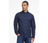Businesshemd LINDBERGH "Oxford-Hemd (Langarm) Relaxed Fit", Herren, Gr. S, Normalgrößen, blau (navy mix), Obermaterial: 97% Baumwolle, 3% Elasthan, Hemden (23520843-S) navy mix