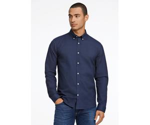 Businesshemd LINDBERGH "Oxford-Hemd (Langarm) Relaxed Fit", Herren, Gr. S, Normalgrößen, blau (navy mix), Obermaterial: 97% Baumwolle, 3% Elasthan, Hemden (23520843-S) navy mix