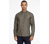 Businesshemd LINDBERGH "Oxford-Hemd (Langarm) Slim Fit", Herren, Gr. L, Normalgrößen, grün (army mix), Obermaterial: 97% Baumwolle, 3% Elasthan, Hemden (46474716-L) army mix