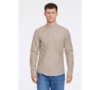 Businesshemd LINDBERGH "Oxford-Hemd (Langarm) Slim Fit", Herren, Gr. XL, Normalgrößen, beige (lt stone mix), Obermaterial: 97% Baumwolle, 3% Elasthan, Hemden (41272829-XL) lt stone mix