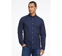 Businesshemd LINDBERGH "Oxford-Hemd (Langarm) Slim Fit", Herren, Gr. XS, Normalgrößen, blau (navy mix), Obermaterial: 97% Baumwolle, 3% Elasthan, Hemden (90899461-XS) navy mix