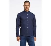 Businesshemd LINDBERGH "Oxford-Hemd (Langarm) Slim Fit", Herren, Gr. XXL, Normalgrößen, blau (navy mix), Obermaterial: 97% Baumwolle, 3% Elasthan, Hemden (75466156-XXL) navy mix