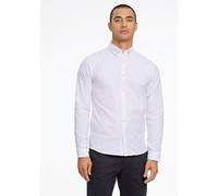 Langarmhemd LINDBERGH, Herren, Gr. XL, N-Gr, weiß, Web, Obermaterial: 97% Baumwolle, 3% Elasthan, unifarben, gerade hüftbedeckend, Rundhals, 2-Knopf-Manschette, Hemden, mit Button-Down-Kragen (5547291