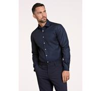 Businesshemd LINDBERGH "Technisches Hemd (Langarm) Modern Fit", Herren, Gr. S, Normalgrößen, blau (dk navy), Obermaterial: 100% Baumwolle, Hemden (74407504-S) dk navy