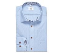 Businesshemd MARVELIS, Herren, Gr. 43, N-Gr, rauchblau, Web, Obermaterial: 100% Baumwolle, unifarben mit Farbeinsatz, hüftbedeckend, Manschette, Hemden (25254631-43) rauchblau