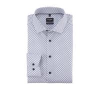 Businesshemd OLYMP "24/7 - Luxor modern fit - Climate Control", Herren, Gr. 46, N-Gr, weiß, Web, Obermaterial: 64% Baumwolle, 27% Polyester, 9% Elasthan, 2-Knopf-Manschette, Hemden, sympathischem Mini