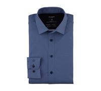 Businesshemd OLYMP "24/7 - Luxor modern fit", Herren, Gr. 44, N-Gr, blau, Jersey, Obermaterial: 92% Baumwolle, 8% Elasthan, Manschette, Hemden Businesshemd (79546346-44)
