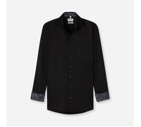 Businesshemd OLYMP "Level 5 body fit Royal Kentkragen", Damen, Gr. 42, N-Gr, schwarz, Web, Obermaterial: 97% Baumwolle, 3% Elastolefin, unifarben, schmal normal, 2-Knopf-Manschette, Hemden Businesshem