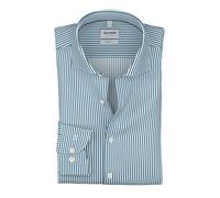 Businesshemd OLYMP "Level 5", Herren, Gr. 43, Verlängerter Arm, blau (royal), Web, Obermaterial: 100% Baumwolle, gestreift, normal, 2-Knopf-Manschette verstellbar, Hemden, Royal-Kentkragen, body fit (